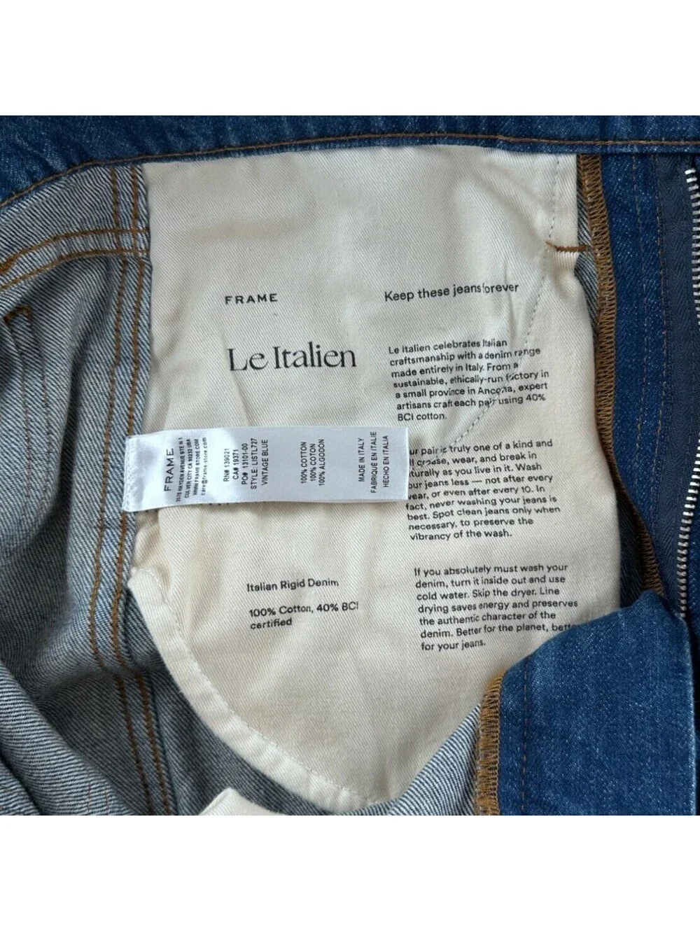 NEW Frame Denim Le Italien Vintage Blue True Straight Leg Jeans 30